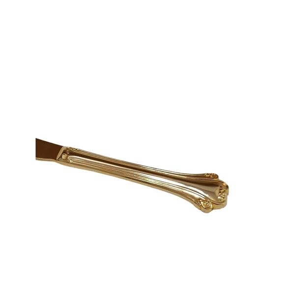 F.B. Rogers Gold Knife Chippendale Gold Electroplate HOLIDAY WEDDING PARTY VNTG - Picture 7 of 11